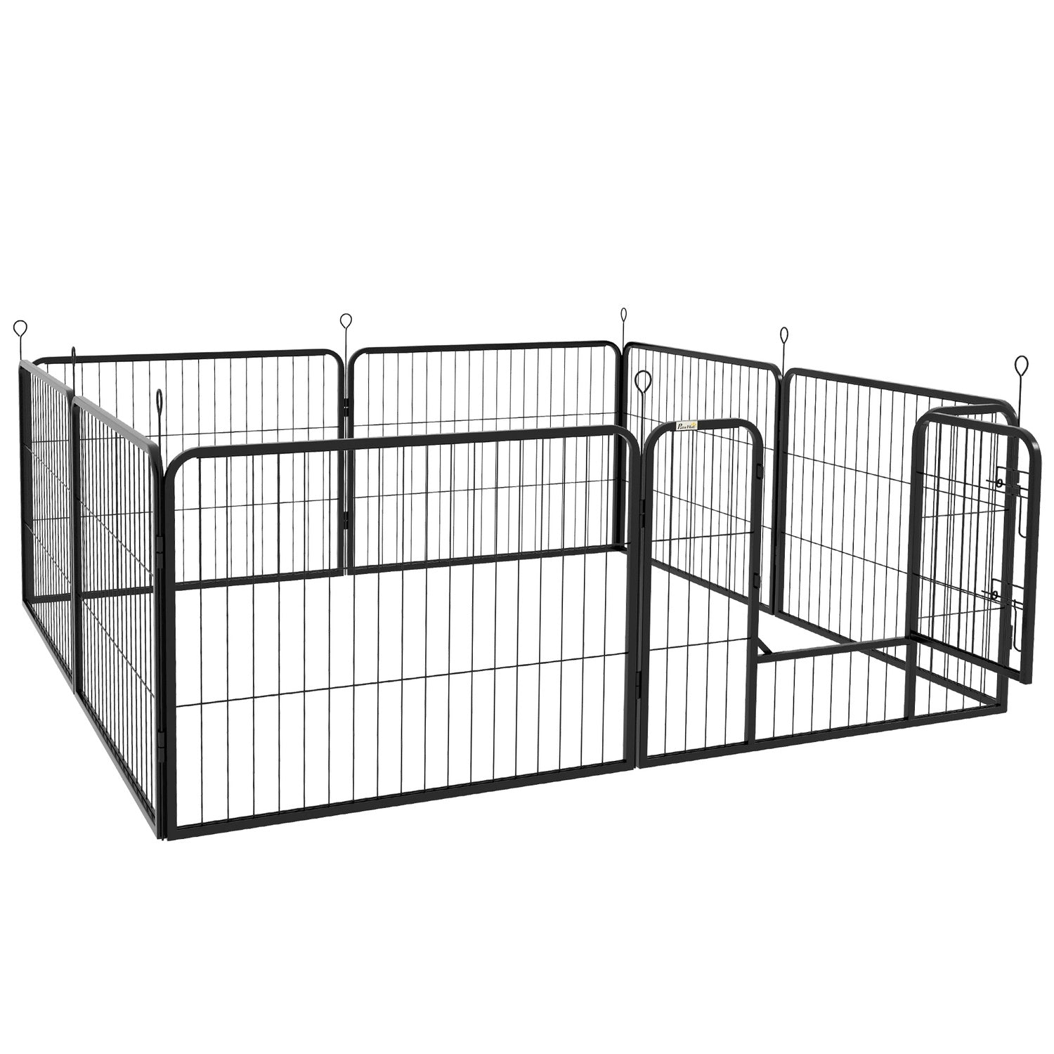 Puppyren Buitenverblijf – 8 panelen, deur, 60x80 cm