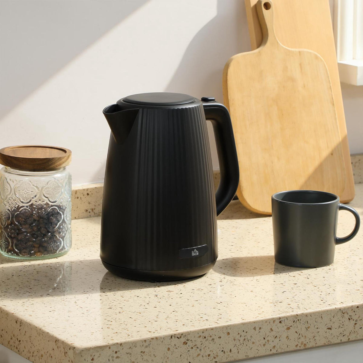 Waterkoker, inhoud 1,7 l, automatische uitschakeling, zwart