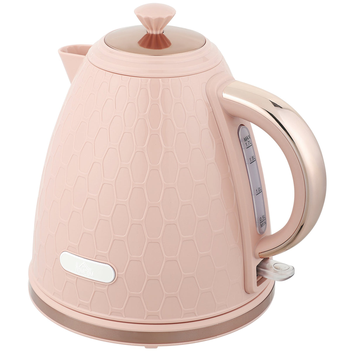 Waterkoker 1,7 l, snelkoken, 2200 W, snoerloos, roze