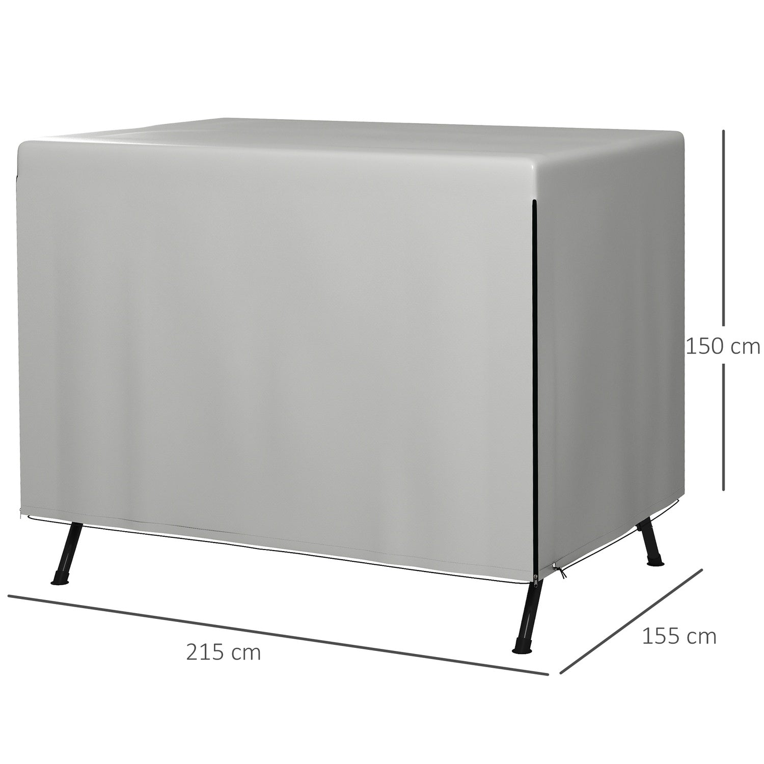 Vattentät UV-beständig trädgårdsmöbler Presenningskåpa, rektangulär, 215x155x150 cm