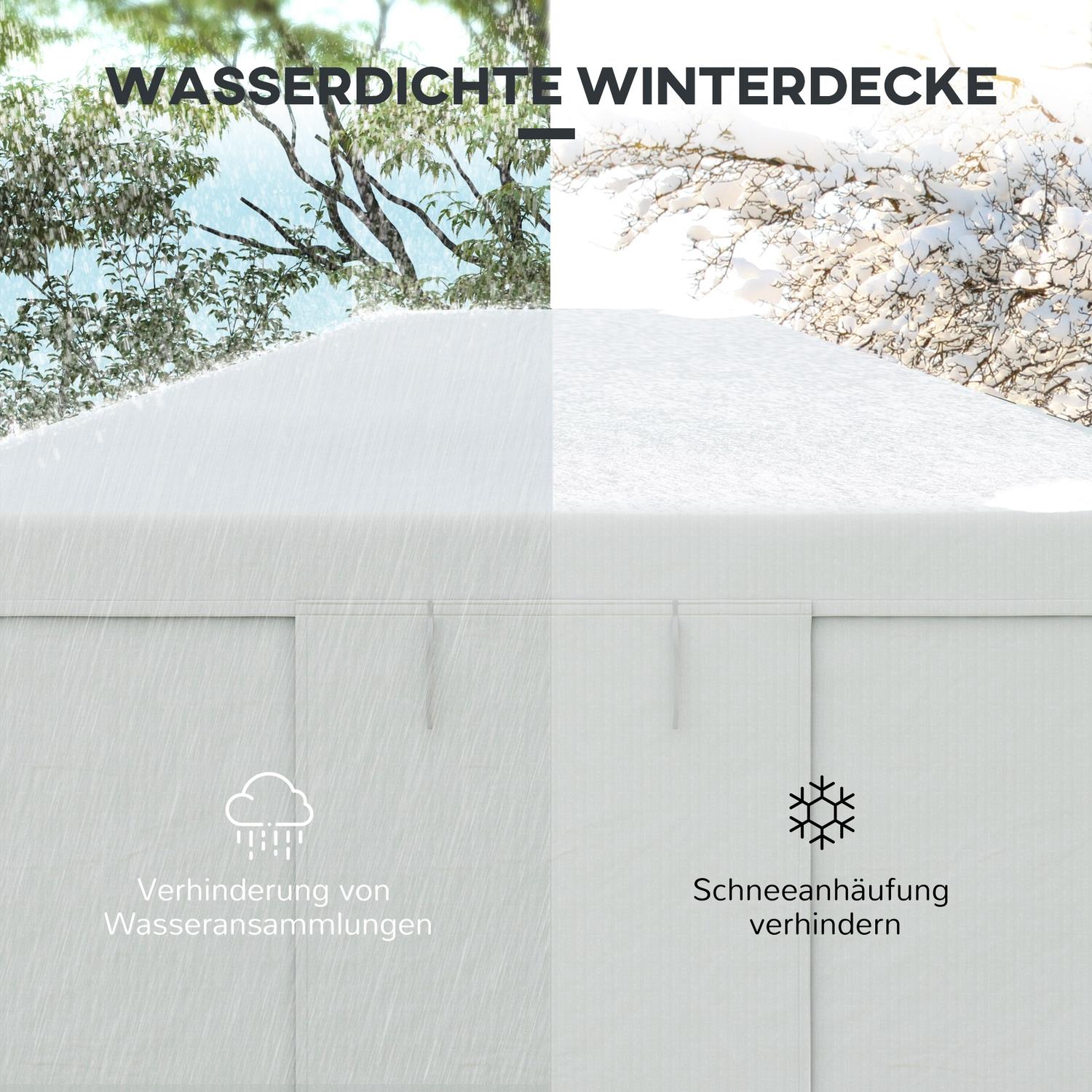 Waterdicht prieel dak met 2 zijwanden, wit