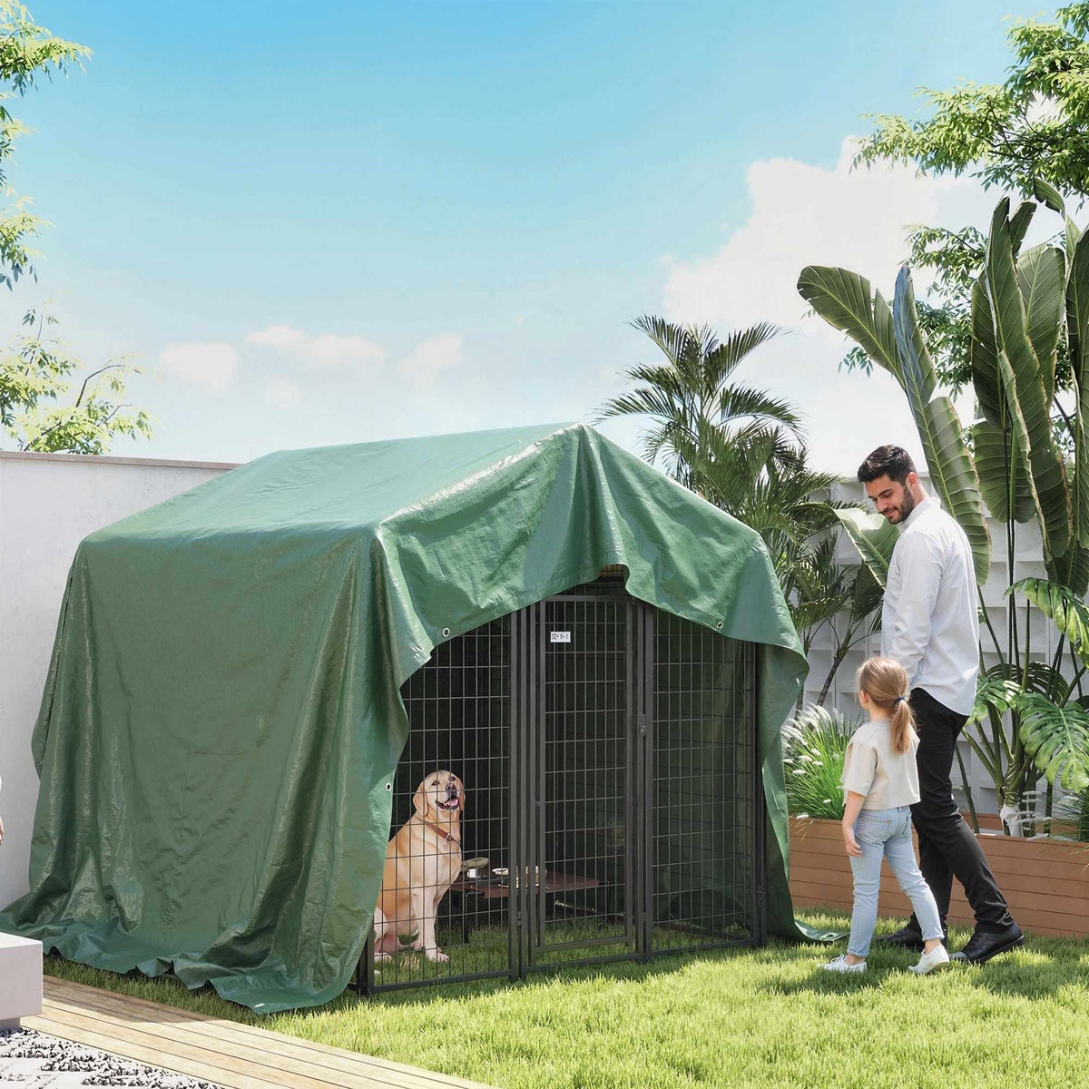 Waterdicht dekzeil 4 x 6 m, scheurbestendig, uv-bestendig, groen