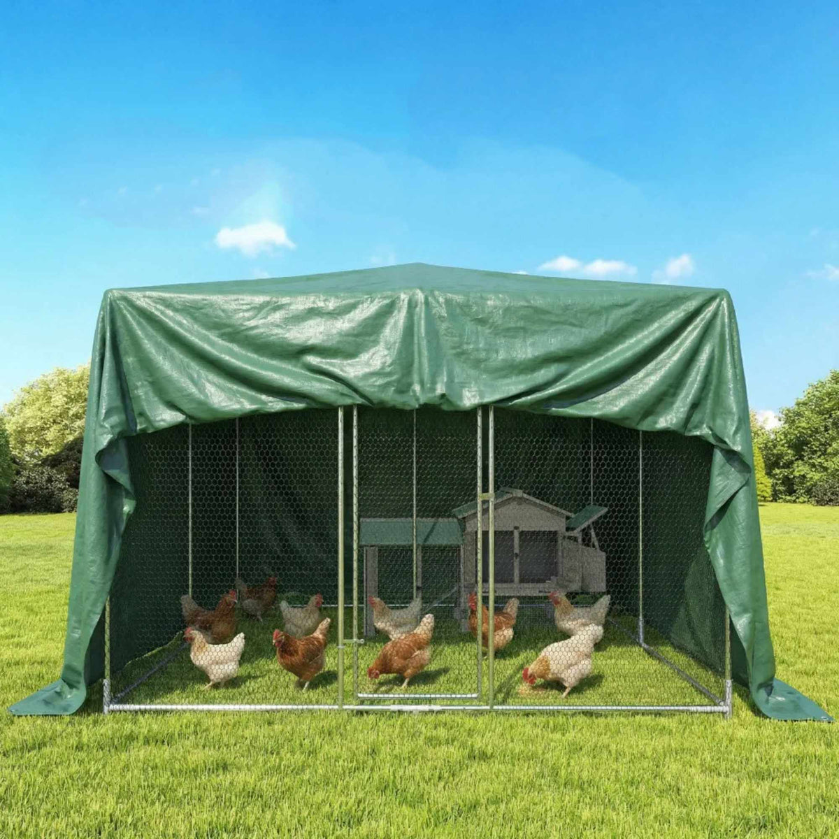 Waterdicht dekzeil 4 x 6 m, scheurbestendig, uv-bestendig, groen