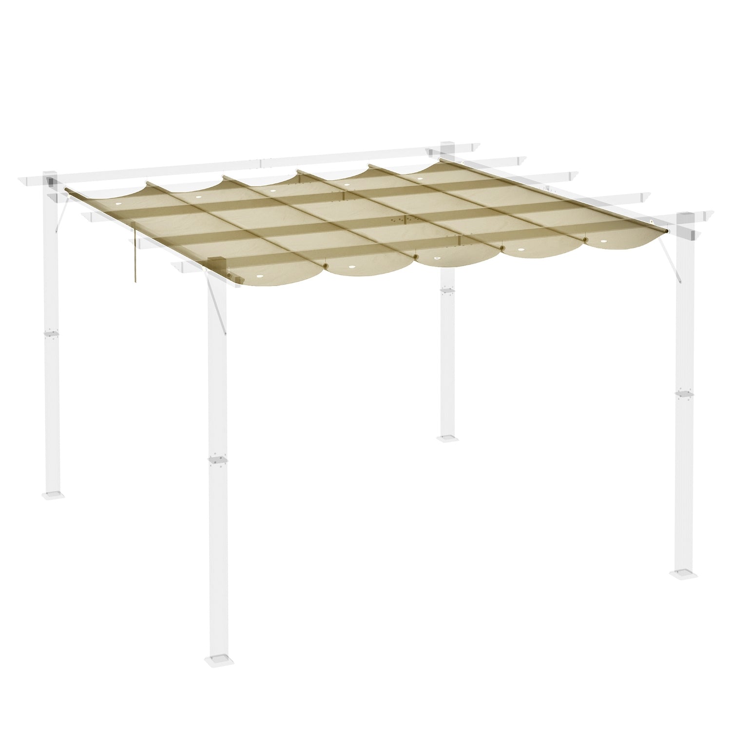 Waterdicht intrekbaar pergoladak 4x3m, Beige