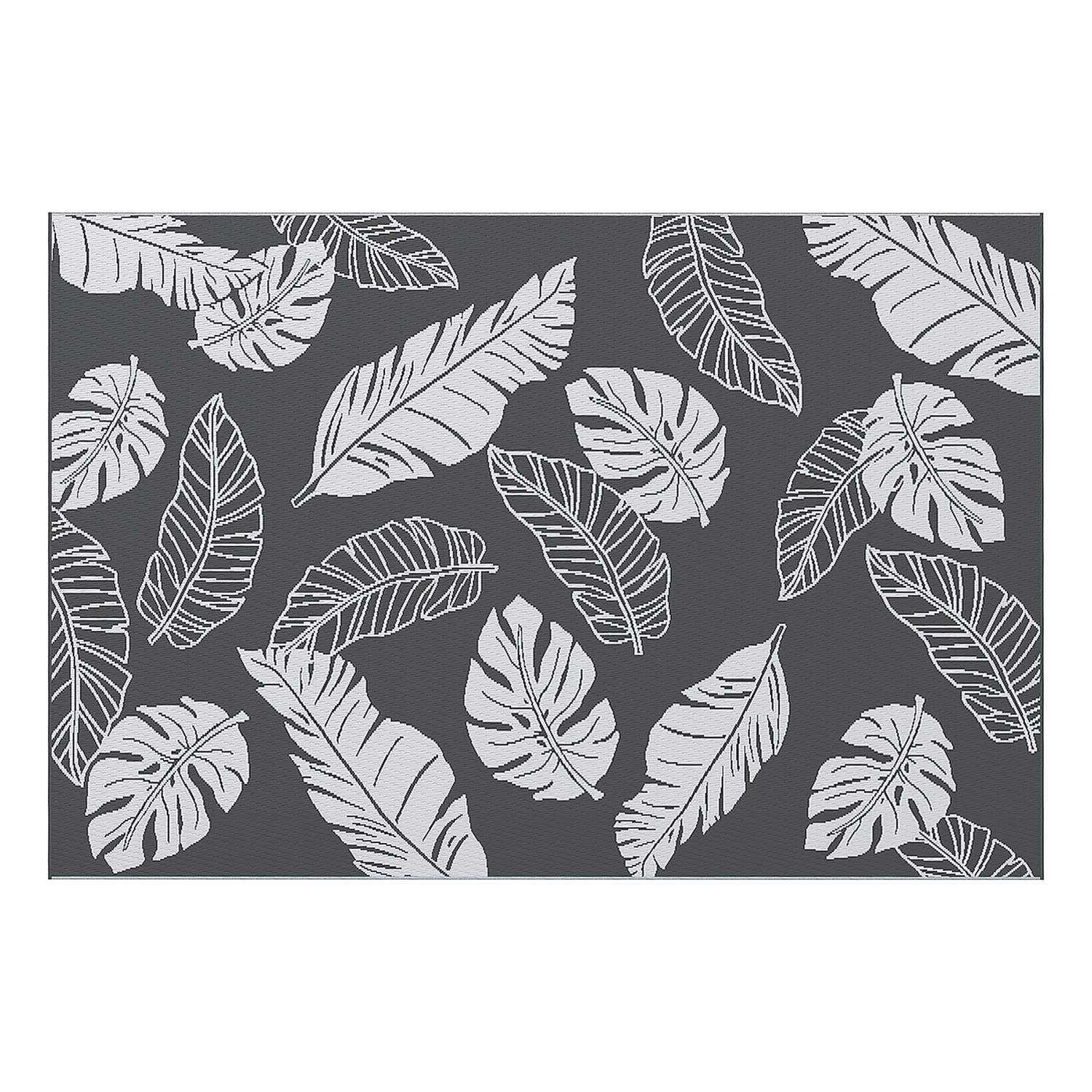 Weerbestendig buitenkleed, dubbelzijdig, grijs/wit 182x274 cm
