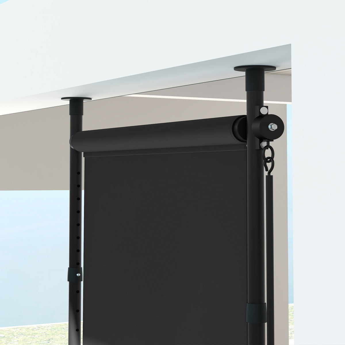 Weerbestendig buitenrolgordijn, polyester zonnescherm, 120-310cm