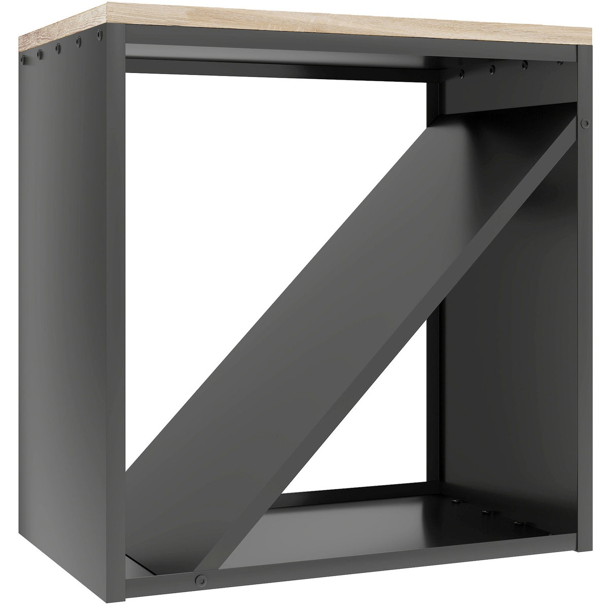Houtrek voor binnenshuis, 2-in-1 metalen houtverdeler, 58x36x60cm