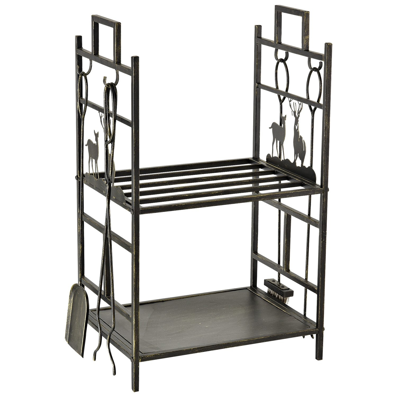 Houtrek met gereedschap, ijzer, goud, 51,5 x 33 x 77 cm