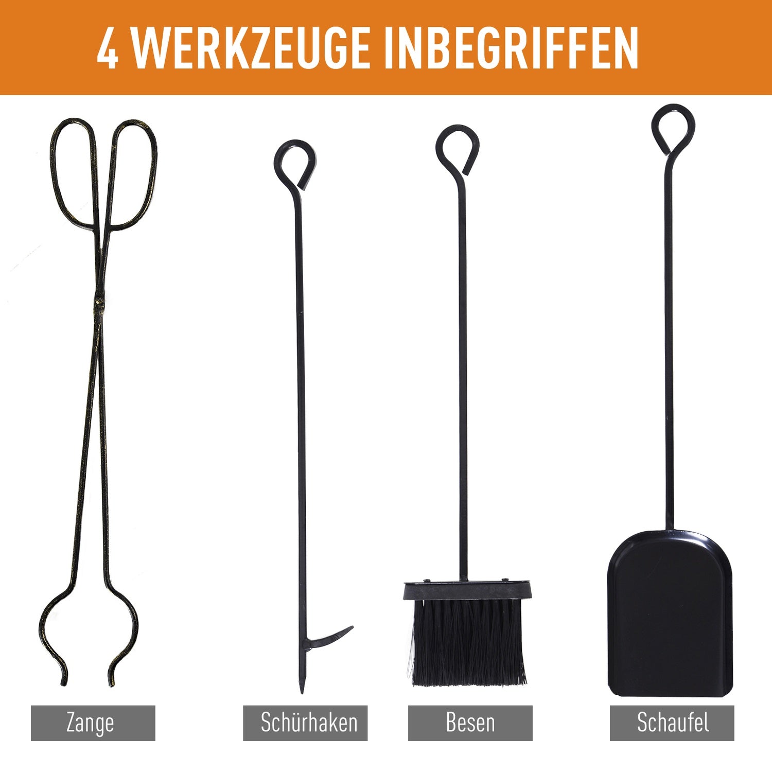 Houtrek met gereedschap, ijzer, goud, 51,5 x 33 x 77 cm