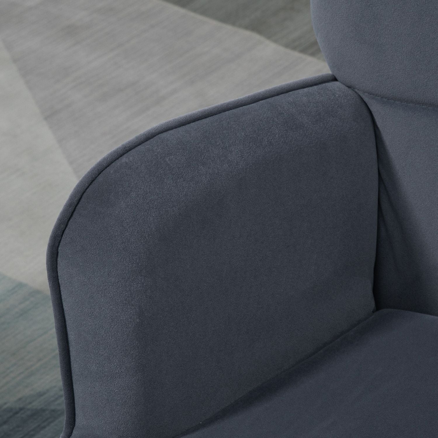 Velvet Relax Chair met armleuning en voetenbankje