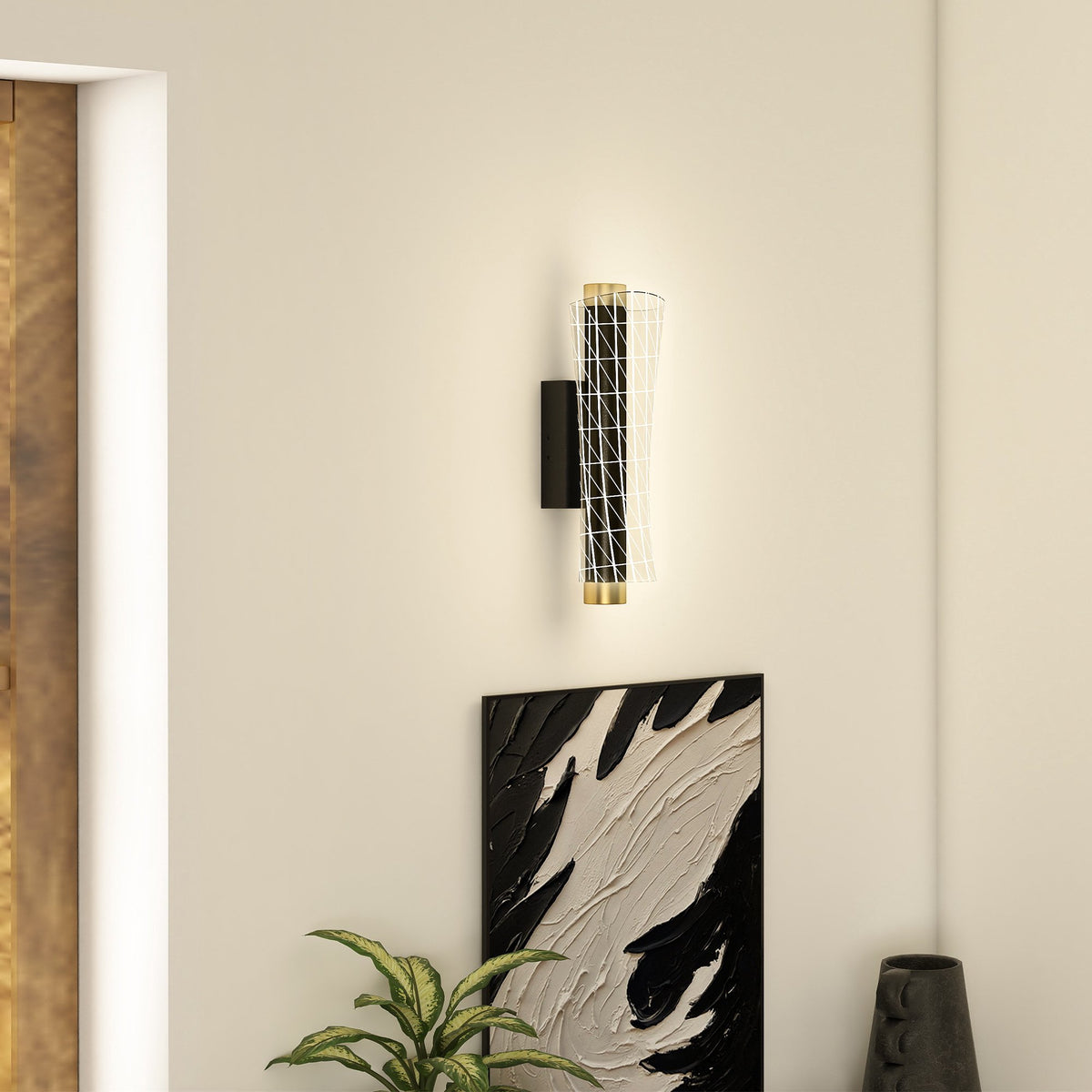 Set wandlampen, geometrisch ontwerp, 3 lichtkleuren, 9W led