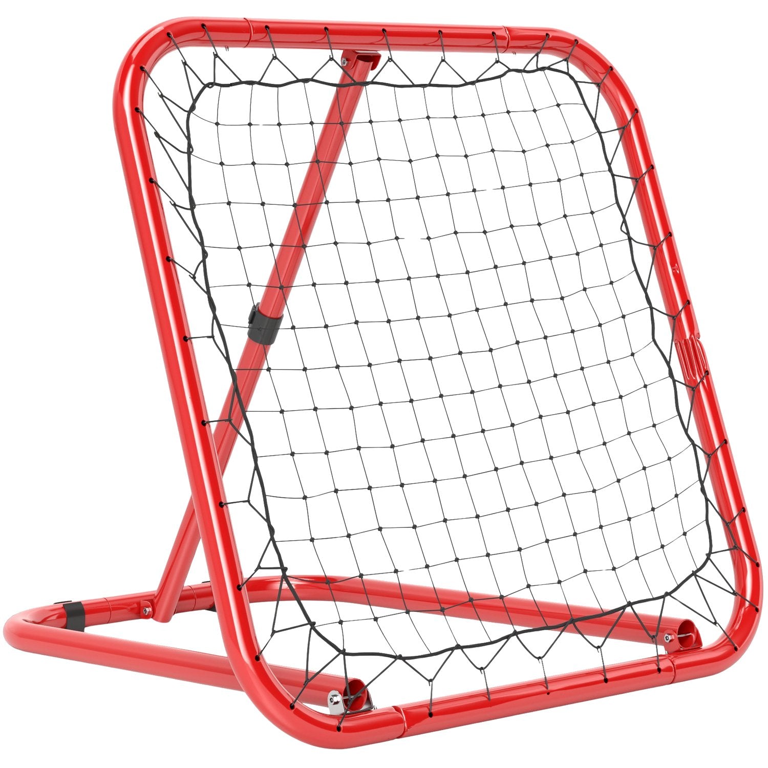 Opvouwbare voetbalrebounder – rood, metaal, 63 x 63 cm
