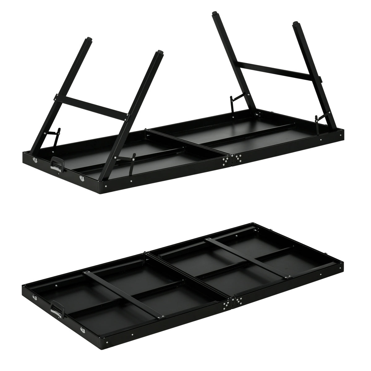 Opvouwbare mini-tafeltennisset met net – zwart aluminium