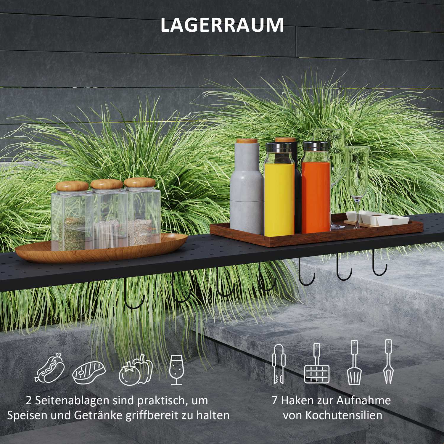 Winddicht stalen tuinpaviljoen, dubbel dak, UV-bescherming