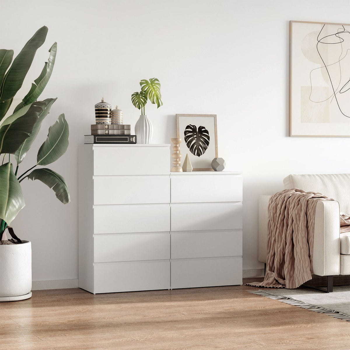 Witte commode - Dressoir met 4 laden met kantelbeveiliging