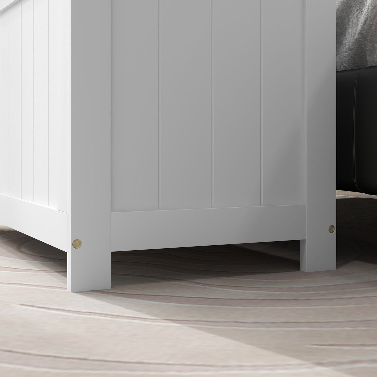 Witte opbergdoos met deksel en handvat – 81x40x46 cm