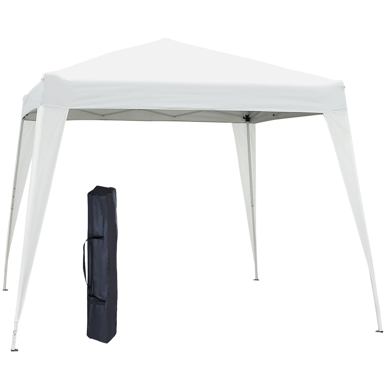Wit opvouwbaar paviljoentent van staal met draagtas, 2,4x2,4M