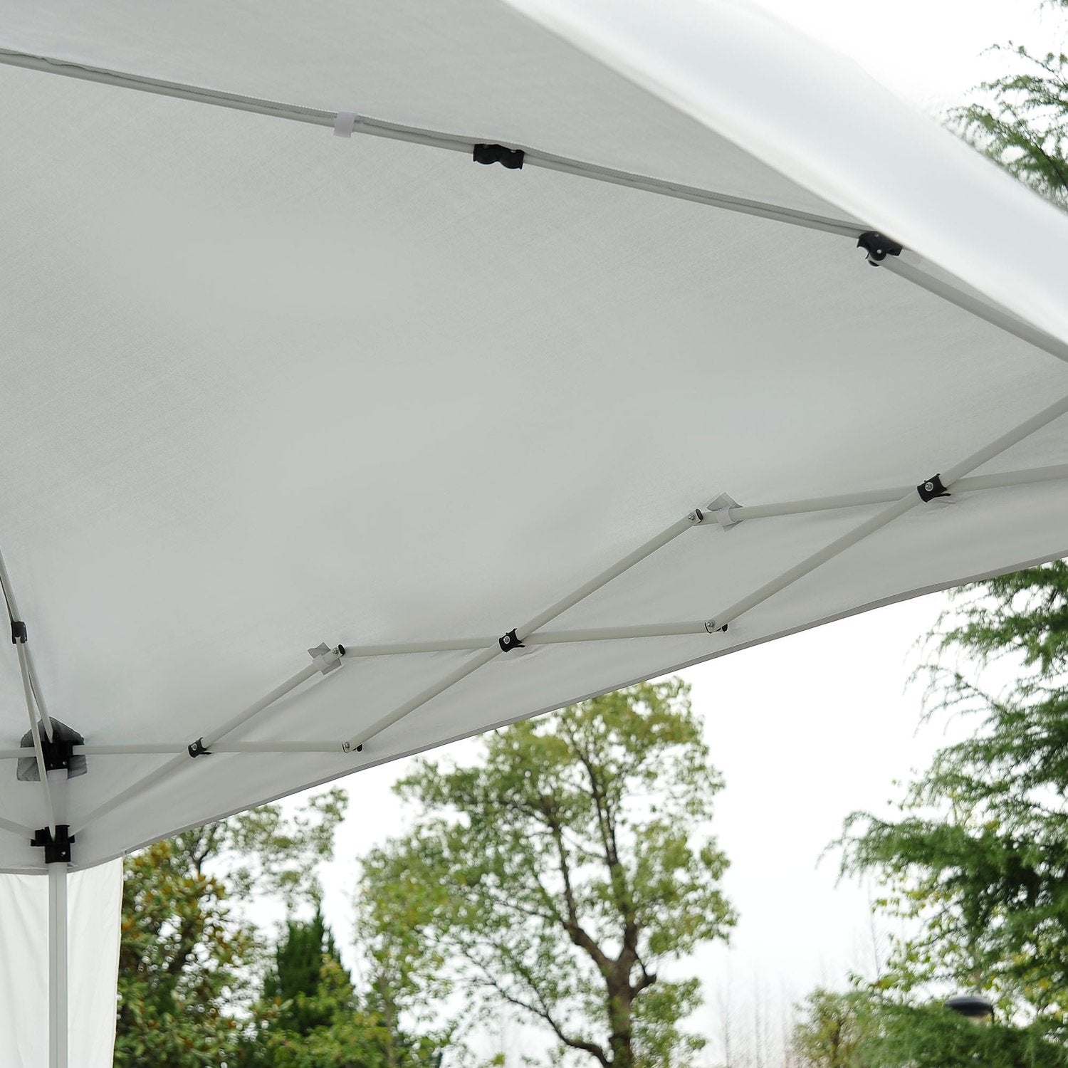 Wit opvouwbaar paviljoentent van staal met draagtas, 2,4x2,4M