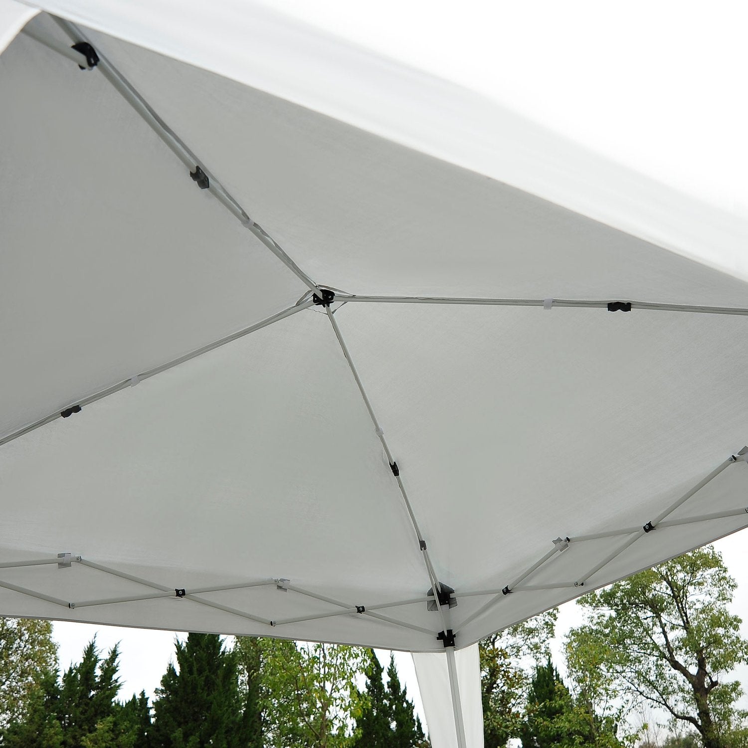 Wit opvouwbaar paviljoentent van staal met draagtas, 2,4x2,4M