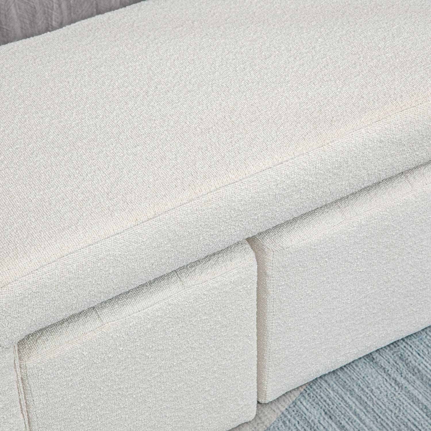 Wit gestoffeerd 3-delig ottomaans zitmeubel voor woonkamer