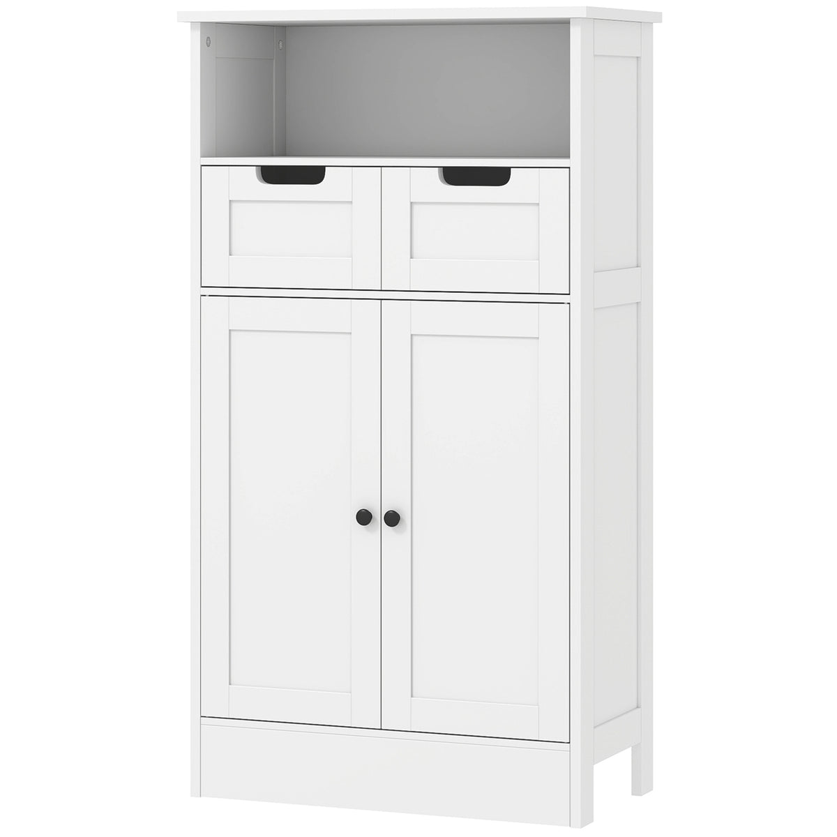 Witte badkamerkast, verstelbare plank, 2 lades