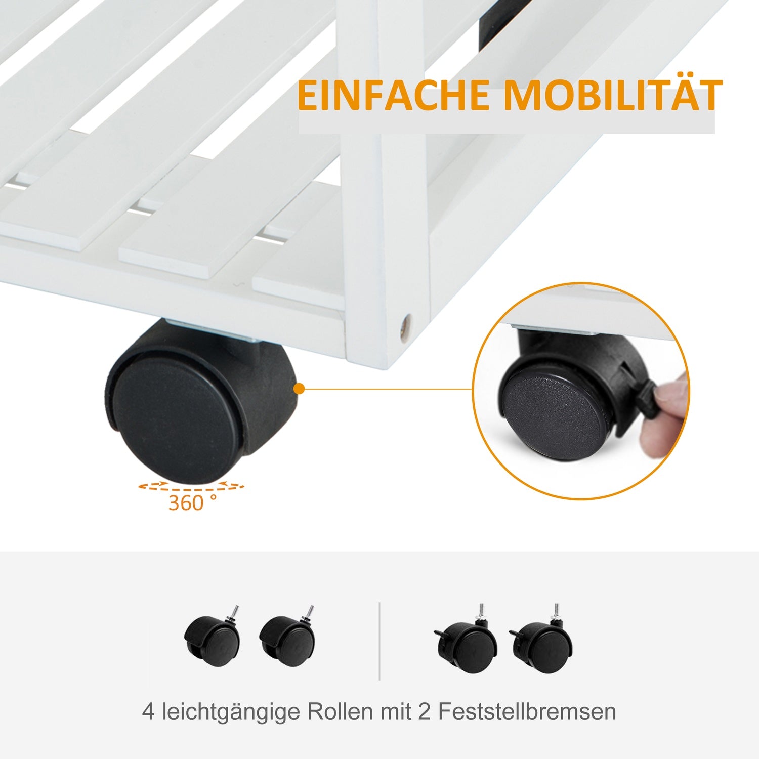 Witte houten keukentrolley – Praktisch en stijlvol design