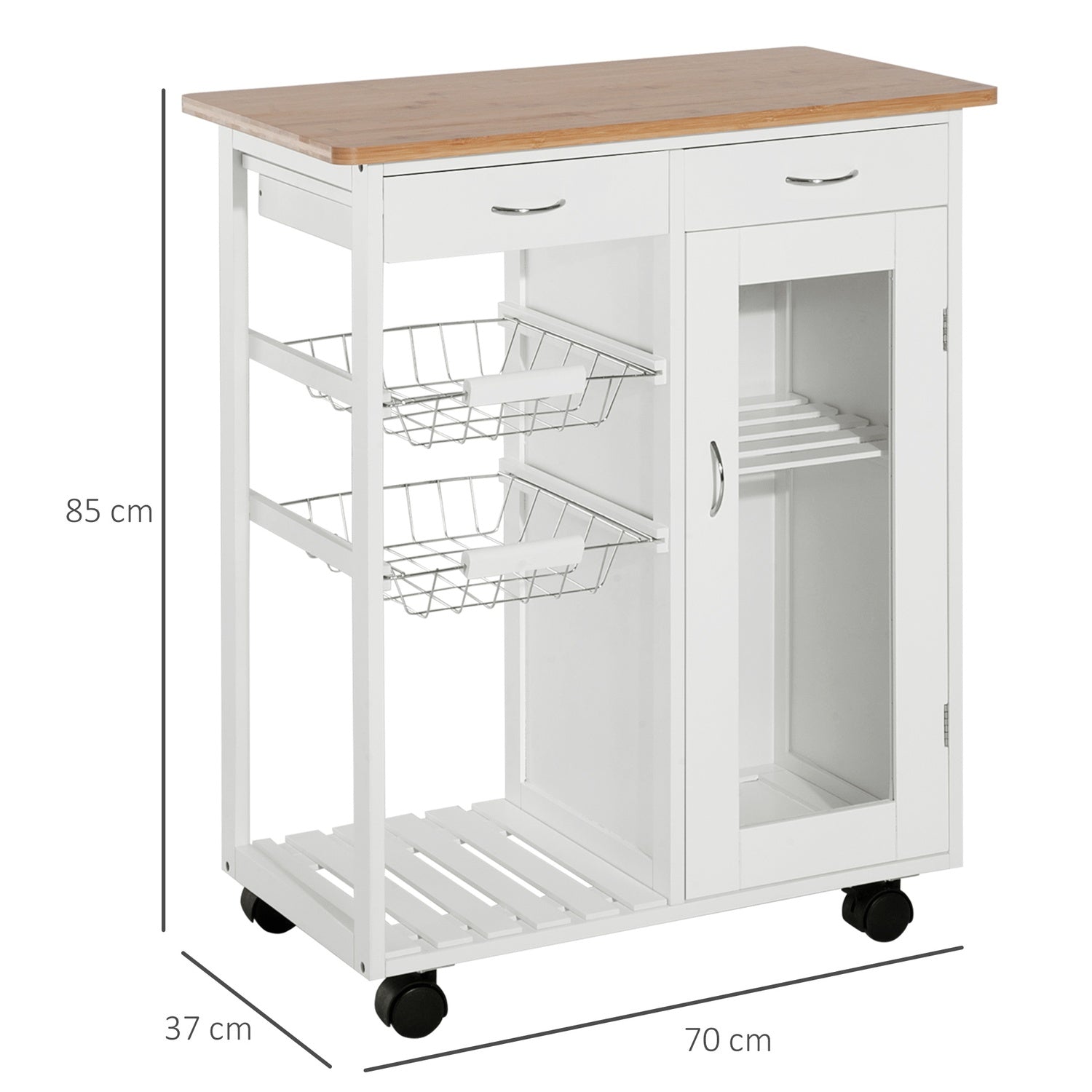 Witte houten keukentrolley – Praktisch en stijlvol design