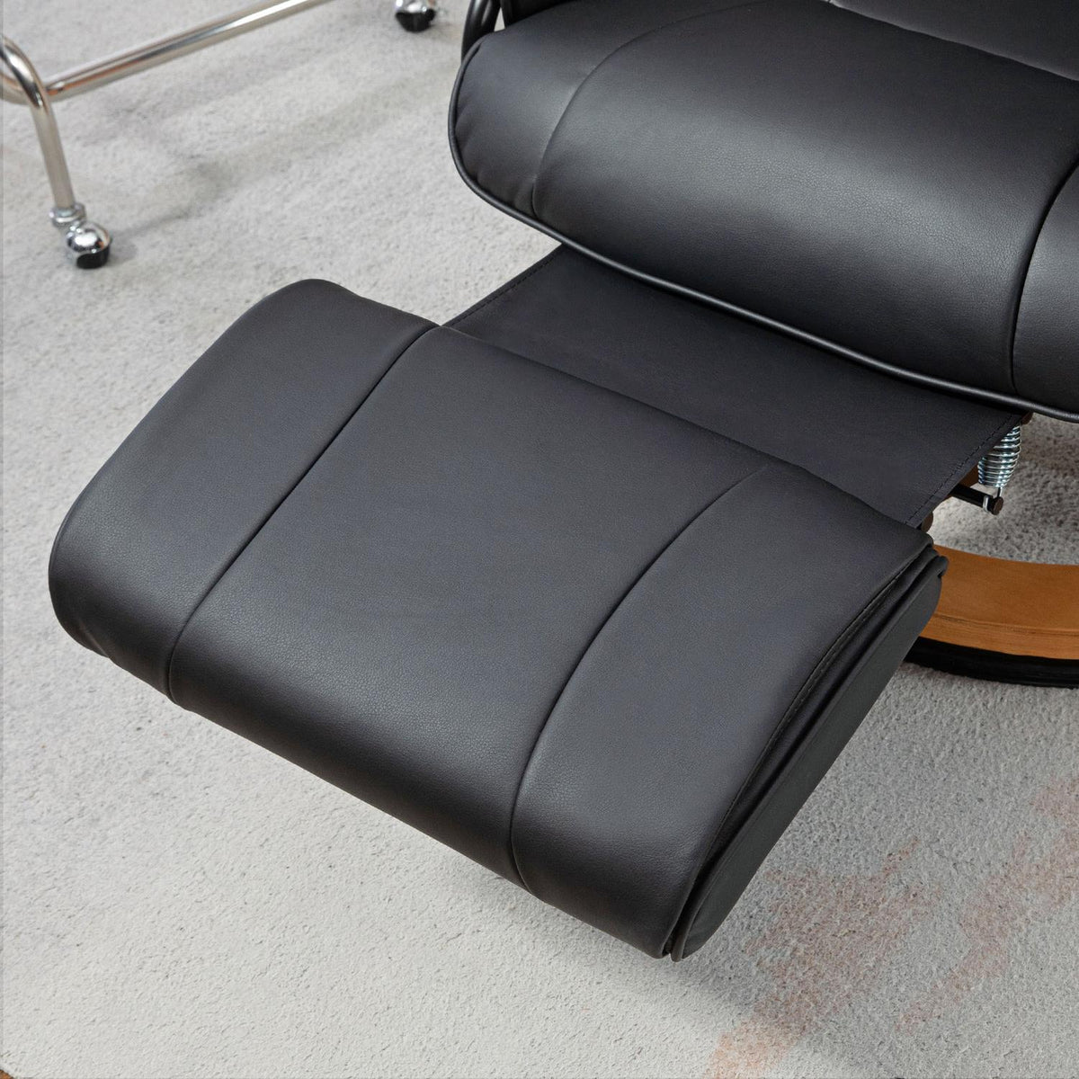 Draaibare relaxstoel, kunstleer, zwart, 150 kg draagvermogen