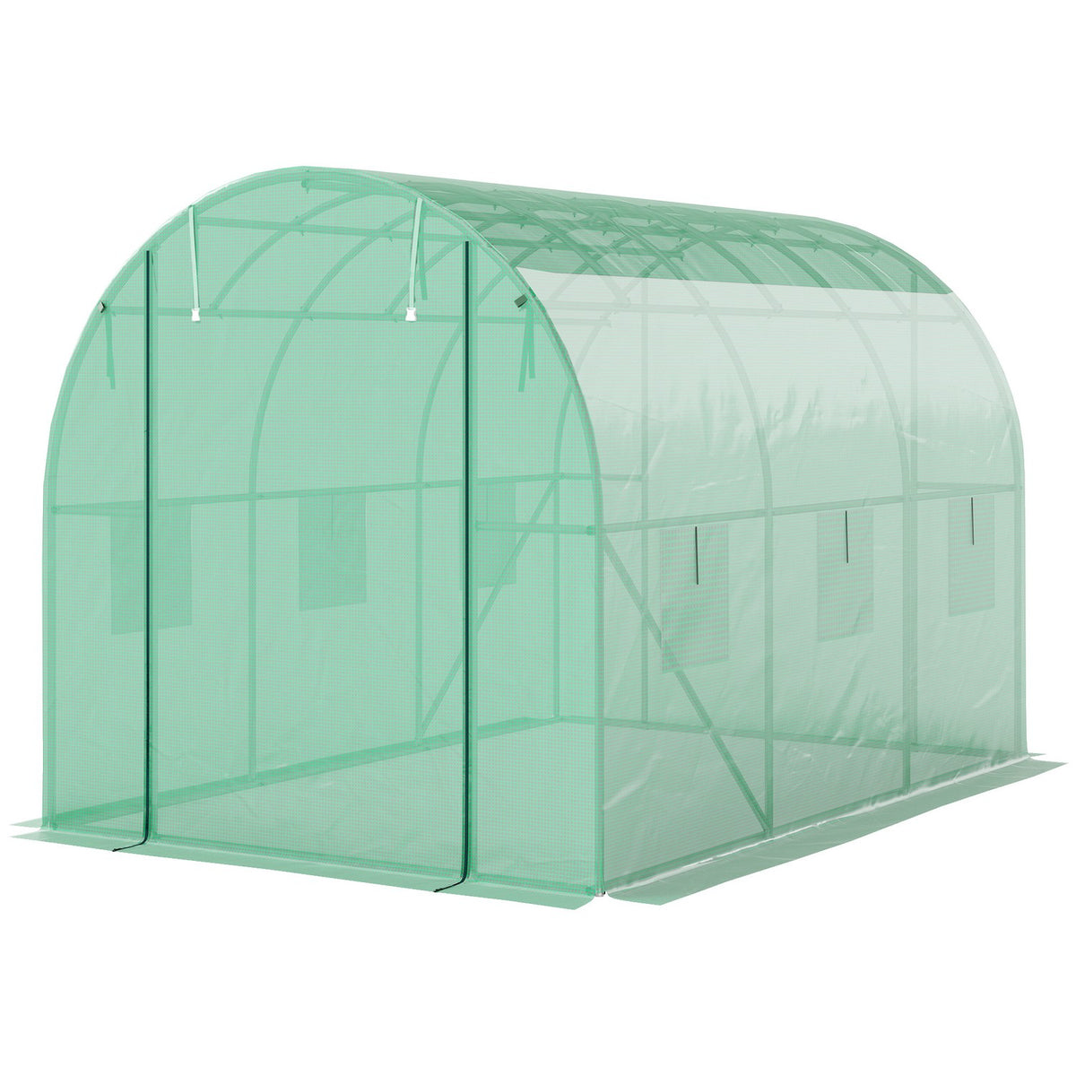 Kas 3x2x2m UV-bestendig, roldeur, 6 ramen