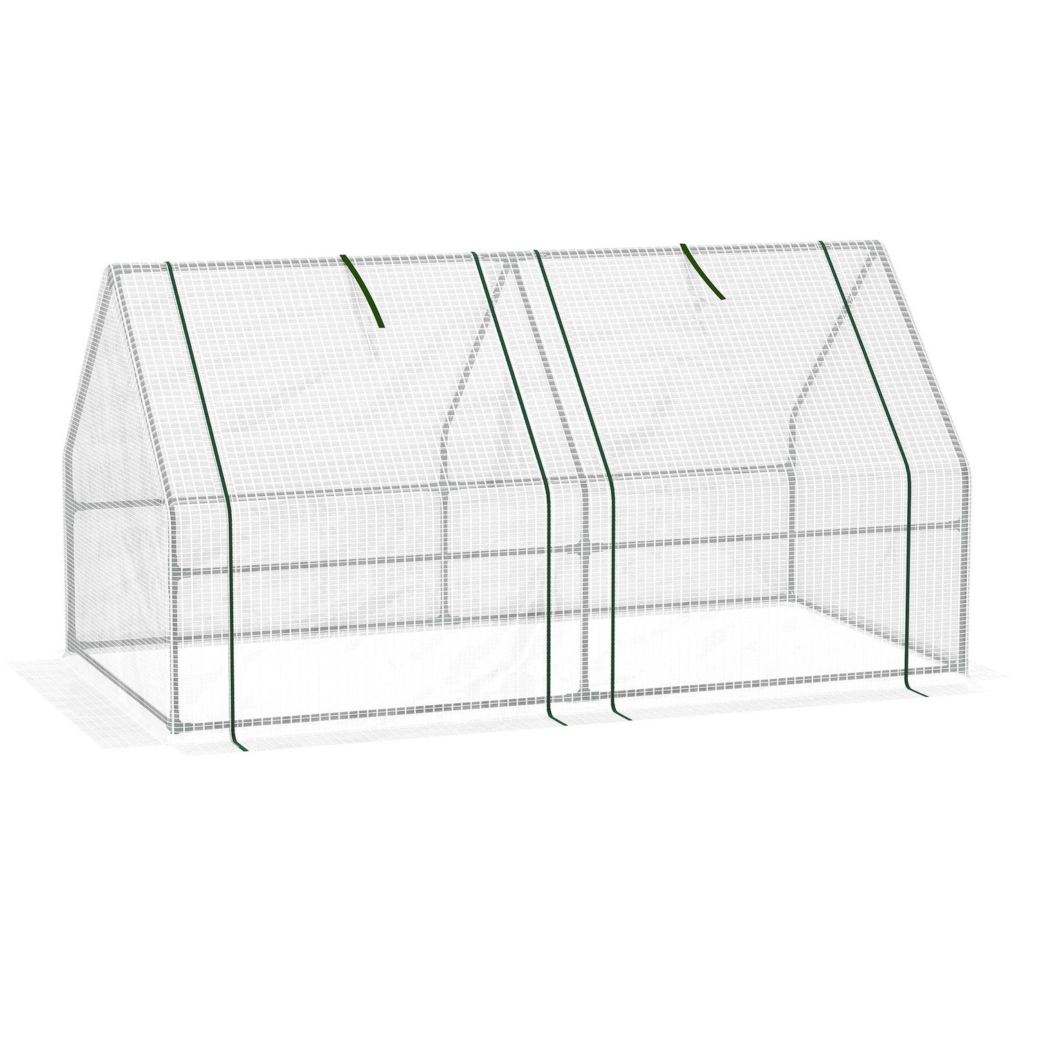 Kasfolie met vensters, 180x90x90 cm, PE Materiaal