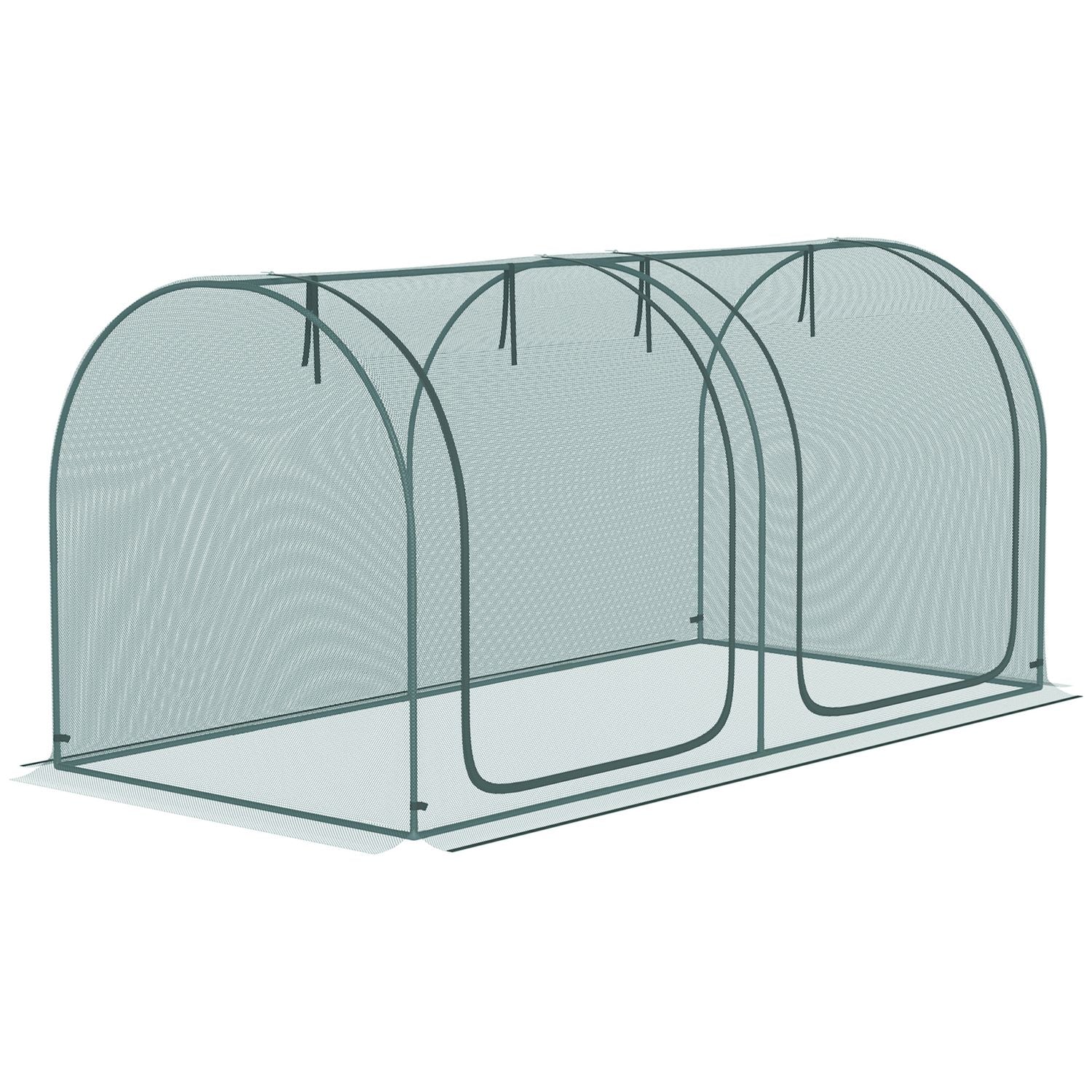 Kweektent met deur – 2,49x1,2 m, Stalen frame