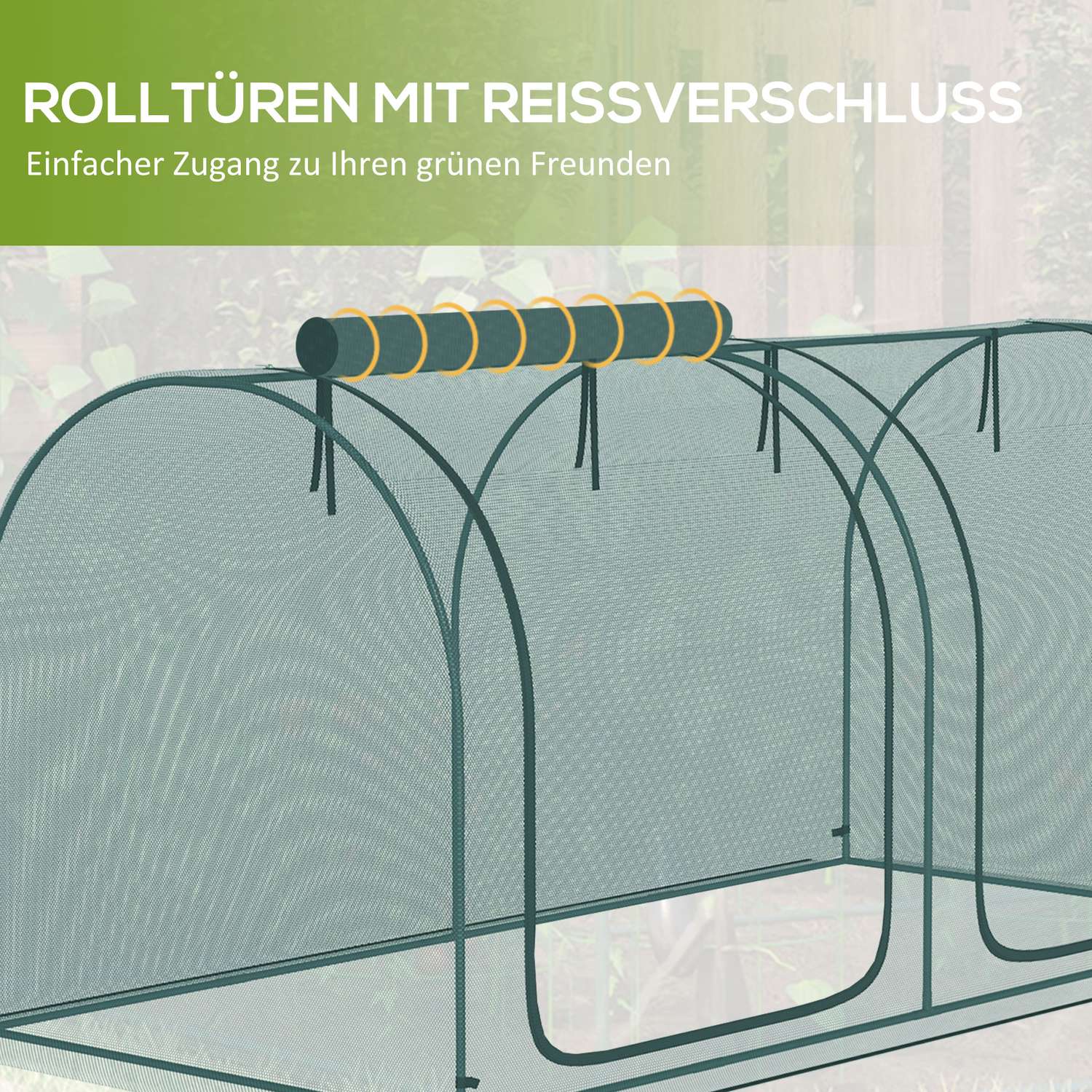 Kweektent met deur – 2,49x1,2 m, Stalen frame