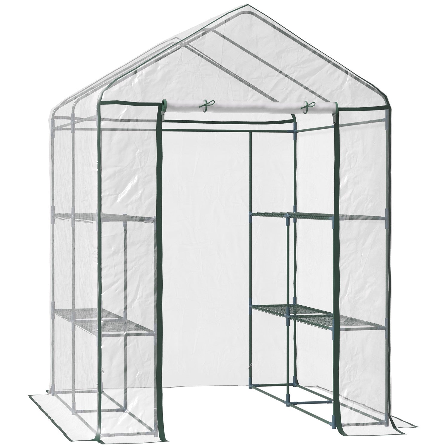 Inloopkas met schappen – Staal PVC-frame