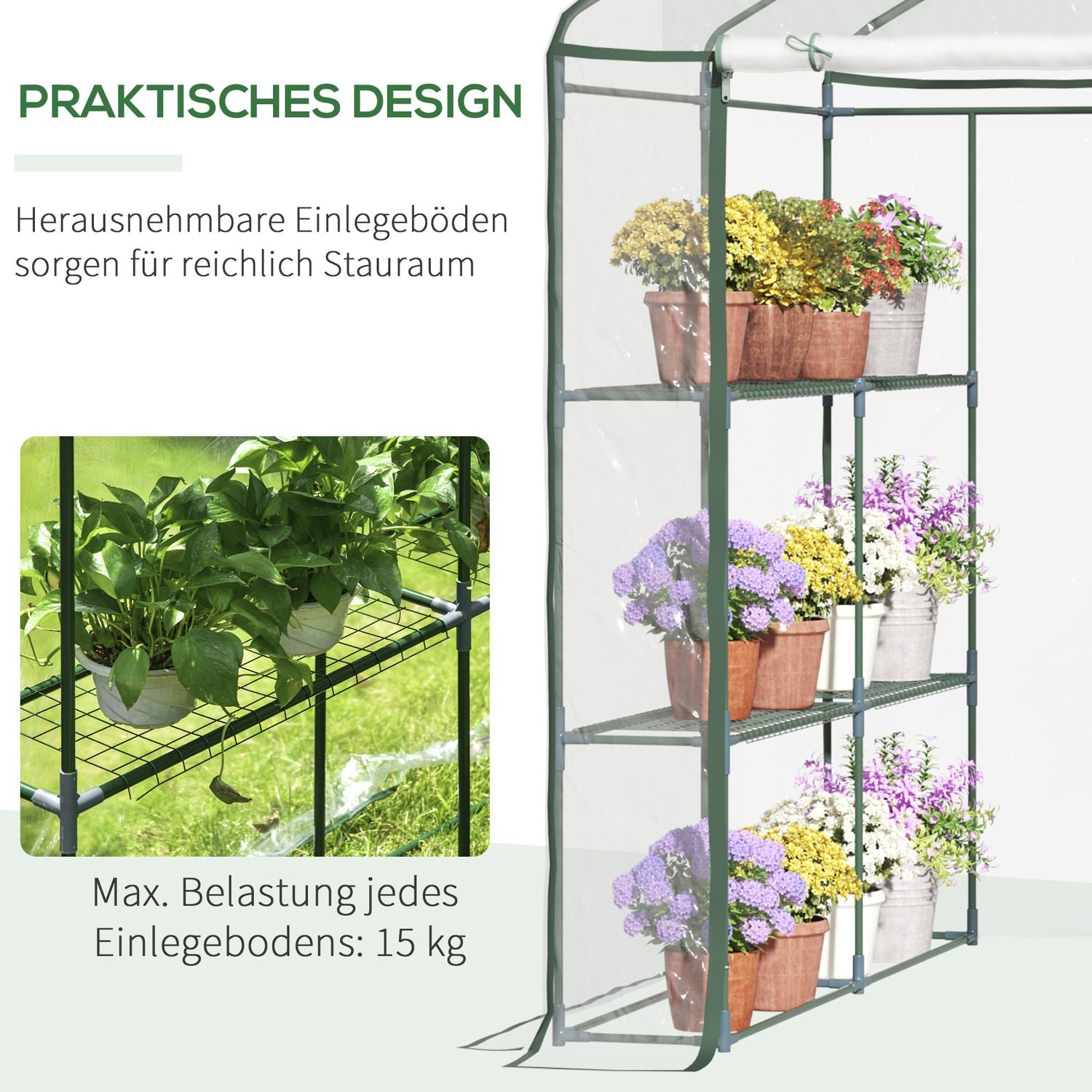 Inloopkas met schappen – Staal PVC-frame