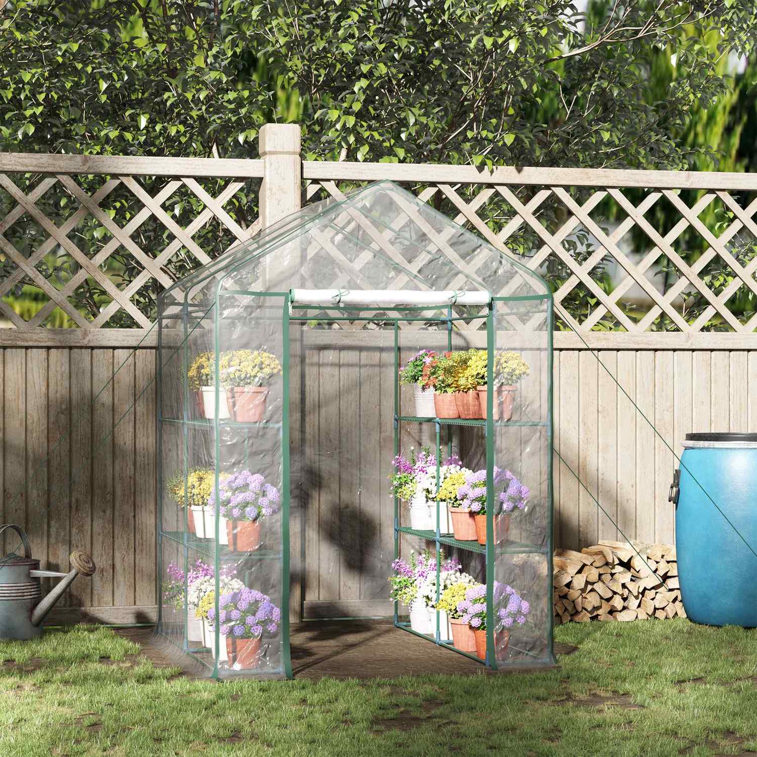 Inloopkas met schappen – Staal PVC-frame