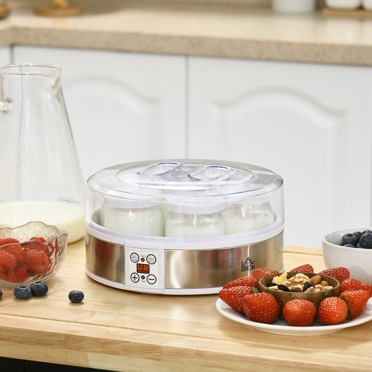 Yoghurtmaker met timer & 7 glazen, automatische uitschakeling, 20W