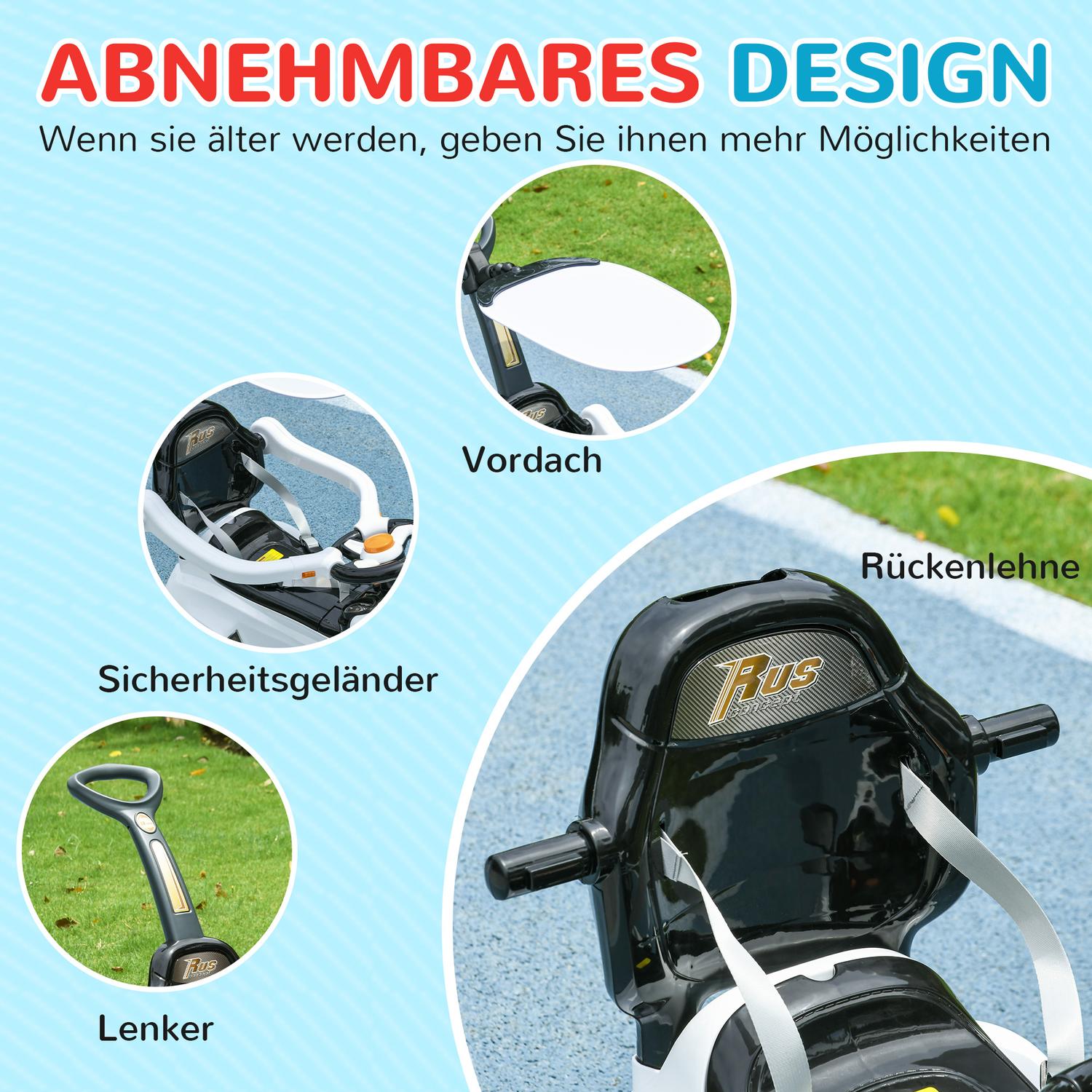 Loopauto met duwstang voor kinderen van 12-36 maanden